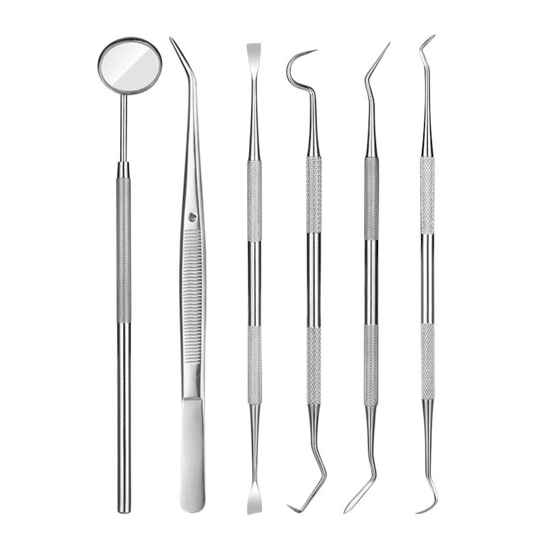 Stainless steel dentist oral tools double-headed probe dental scale oral cavity mirror dental calculus removal tooth cleaning care sleeve