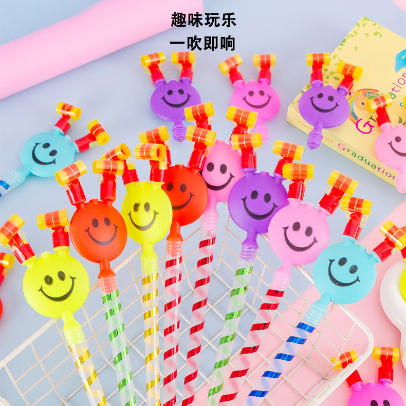 Большой дракон с улыбающимся лицом длинный роговой свисток детские игрушки маленькие подарки