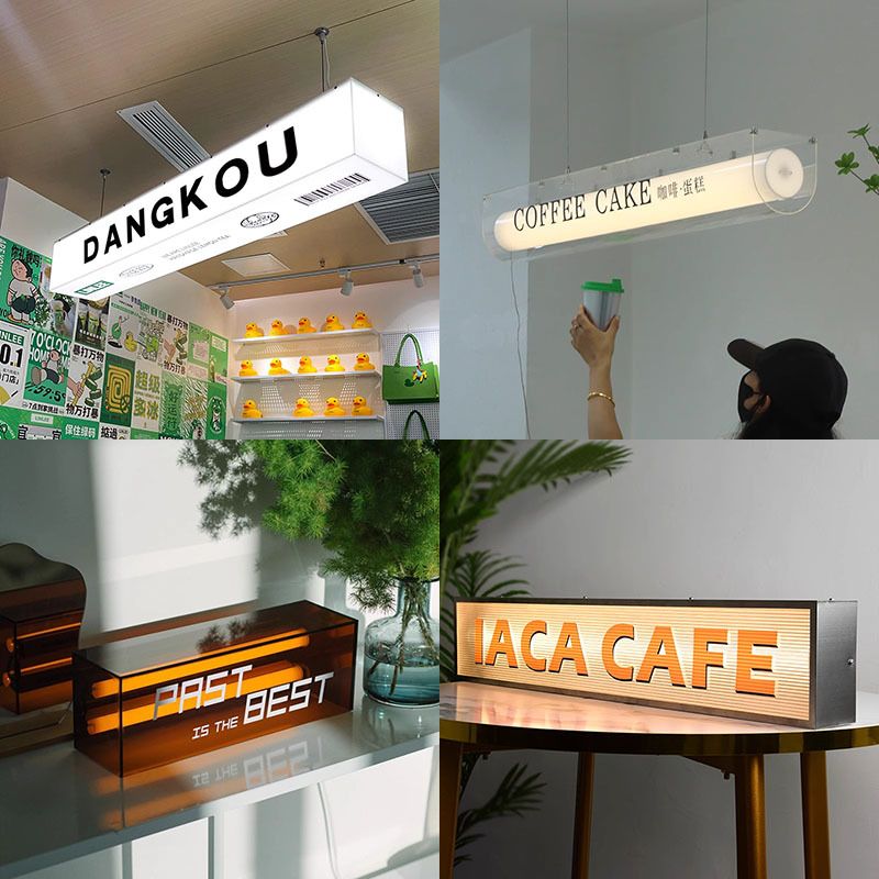 Акриловый световой короб рекламный стенд настенный висячий световой короб для одежды интернет-знаменитостей маникюрного салона длинный наружный светящийся дверной знак