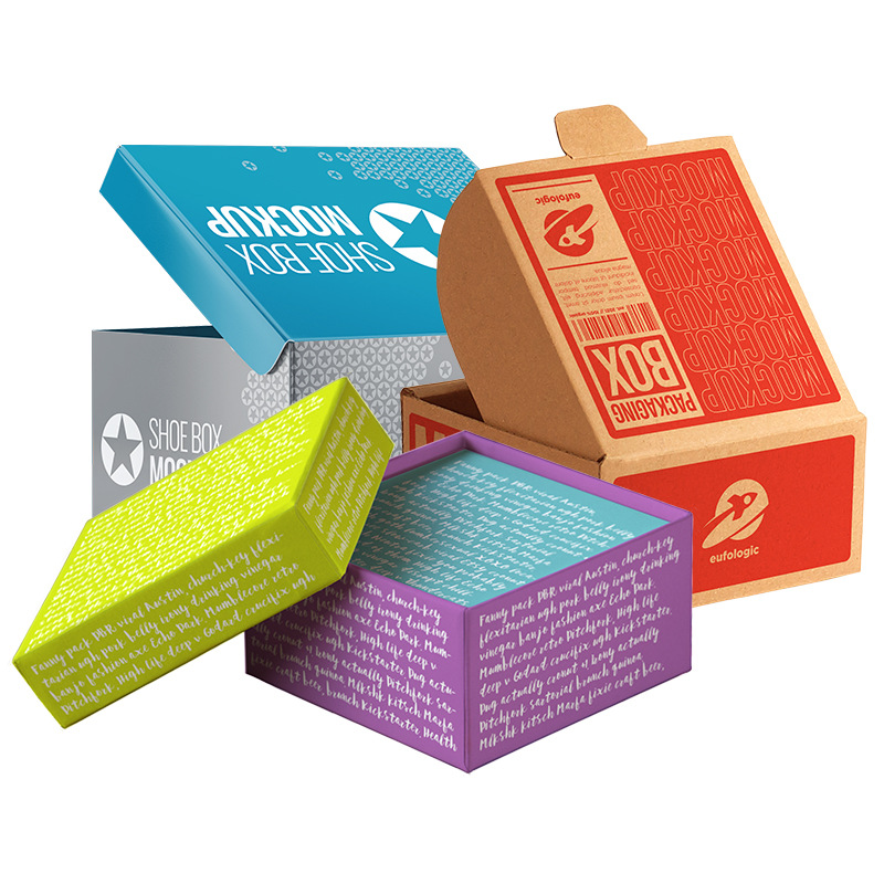 Shoe Packaging Box Customization for Kidsren and Adults Foldableable Colorful Corrugated Box Aircraft Box High-End Clothing Colorful Box Customization