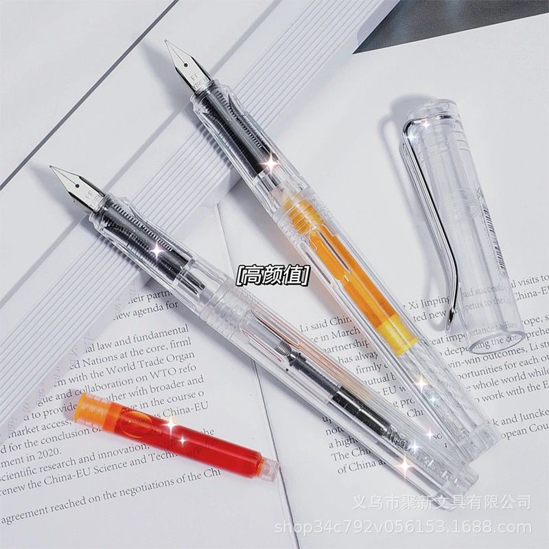 Transparent Pen Ink Sac Positive Posture Writing Pen Student Internet Celebrant Simple Transparent High Color Value Ink Sac Ink Dual-purpose