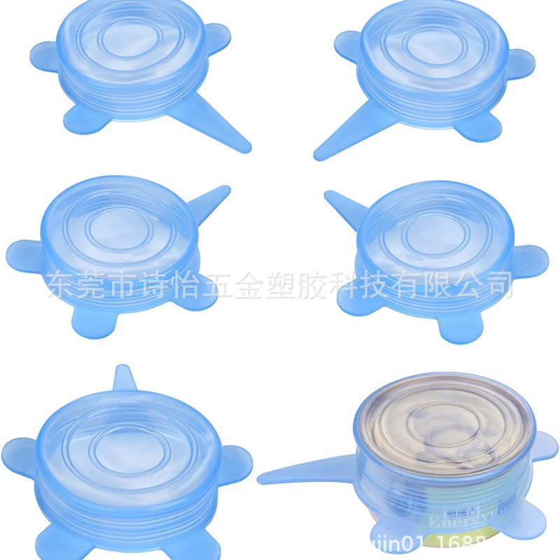 New Silicone Pet Can Lid Multi-Purpose 6.5Cmfda Food Grade Stretchable Sealed Silicone Fresh-Keeping Lid