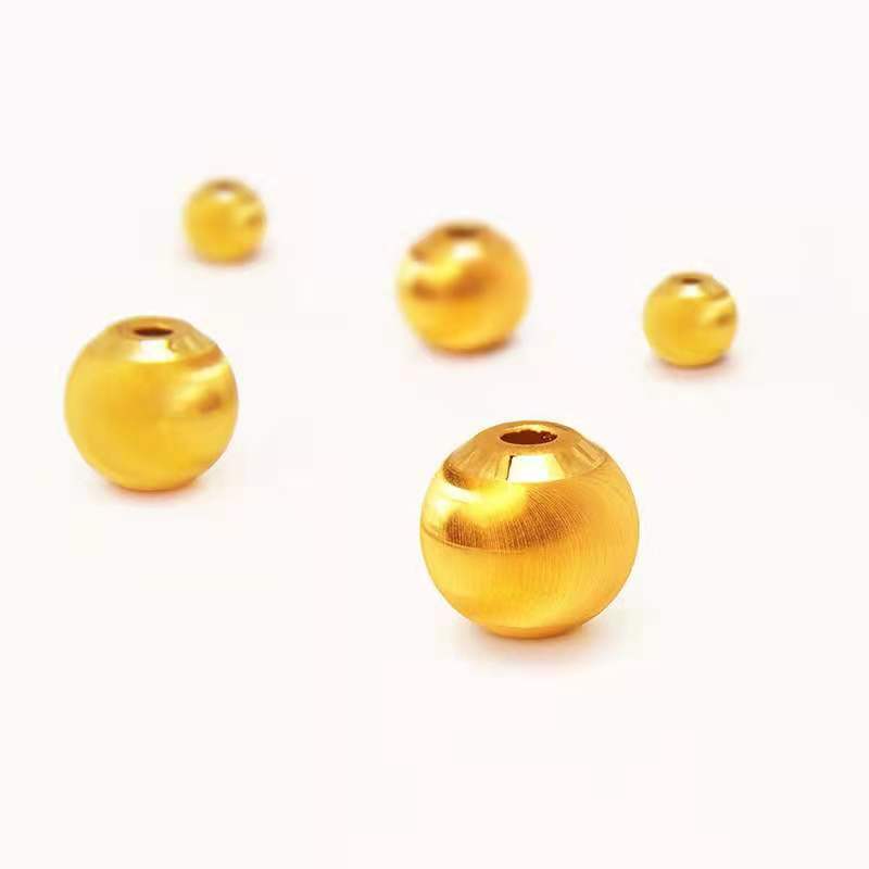 Water shell gold wholesale gold 999 small gold beads 3D hard gold glossy beads ancient method round beads cat's eye Disco transfer beads