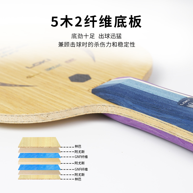 LOKI Raytheon table tennis racket bottom plate GNF fiber built-in 7-layer training Kirin K5pro provincial team equipment