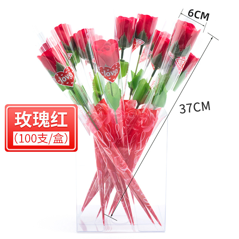 Tanabata Valentine's Day Gift Immortal Rose Bouquet Single Soap Flower Simulation Material Soap Flower Finished Products Wholesale