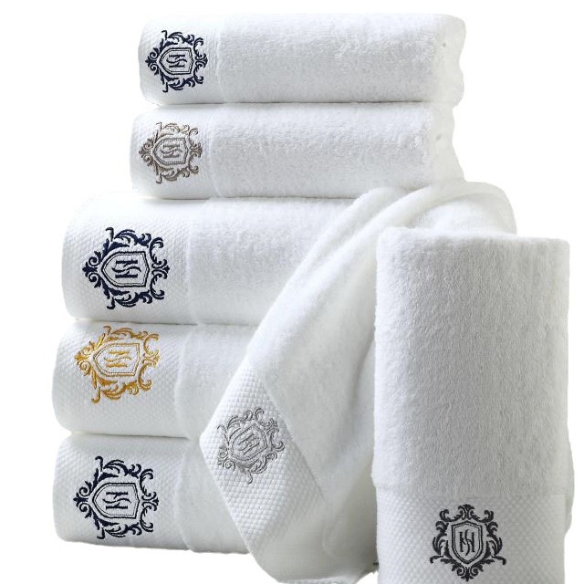 Hotel towel cotton wholesale beauty salon hotel special towel cotton white star hotel bath towel