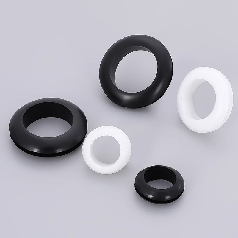 Black rubber double-sided protective coil over-wire rubber ring rubber sealing ring sheath distribution box wire protection ring hole sleeve