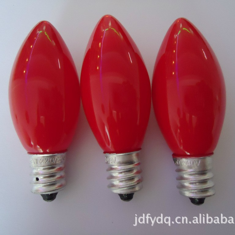 Supply C7 small red bubble aluminum head C7 aluminum red small red bulb 501 bulb candle bulb religious supplies 1