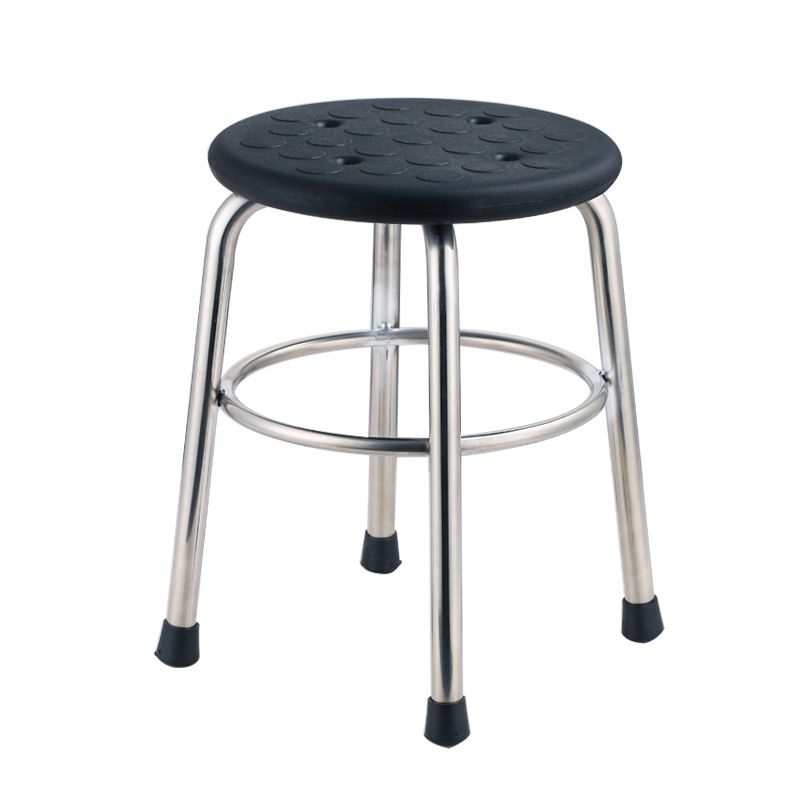 Anti-Static Stool Round Stool Pu Foam Chair Four-Legged Reinforced Chair Factory Assembly Line Workshop Laboratory Work Stool