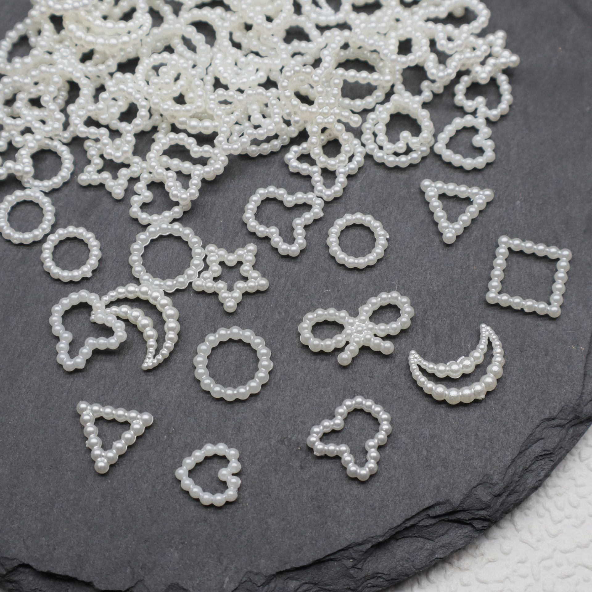 ABS полые имитационные жемчужные банты, пятиконечные звезды, аксессуары для маникюра и телефонов