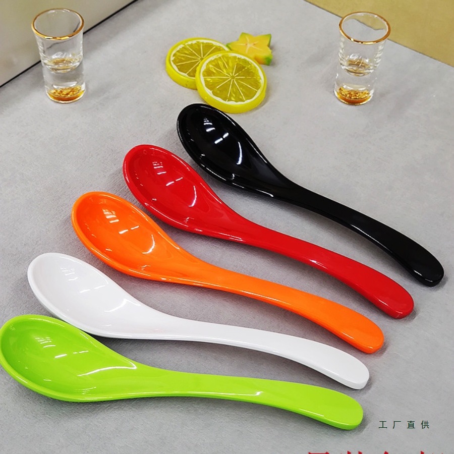 10 штук ударопрочных ложек из меламина для коммерческого использования, длинные ложки в форме черепахи для рисовой лапши, рамена и острого супа
