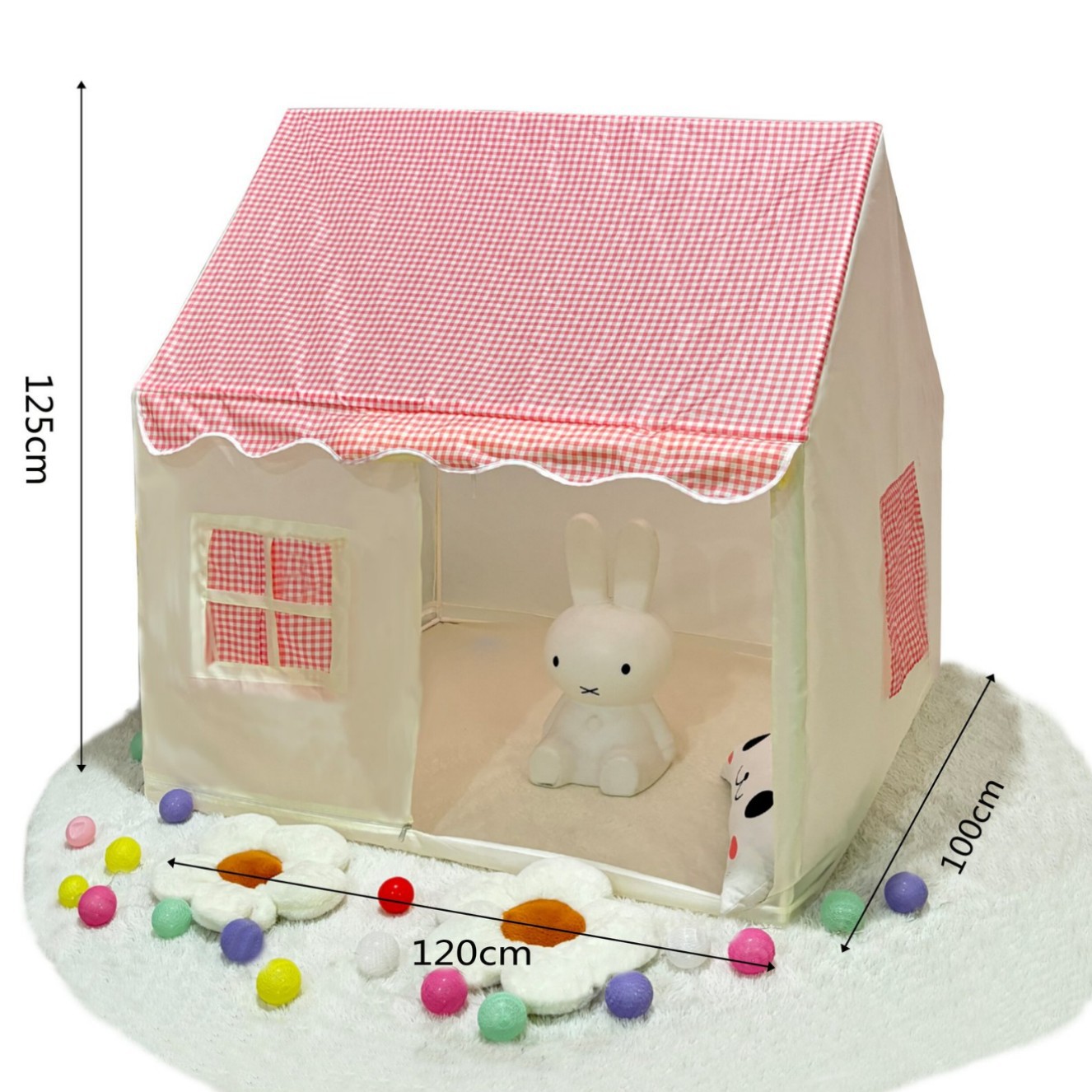 New Plaid Cottage Children's Tent Indoor Playhouse Boys and Girls House Princess Castle Children's Sleeping Tent