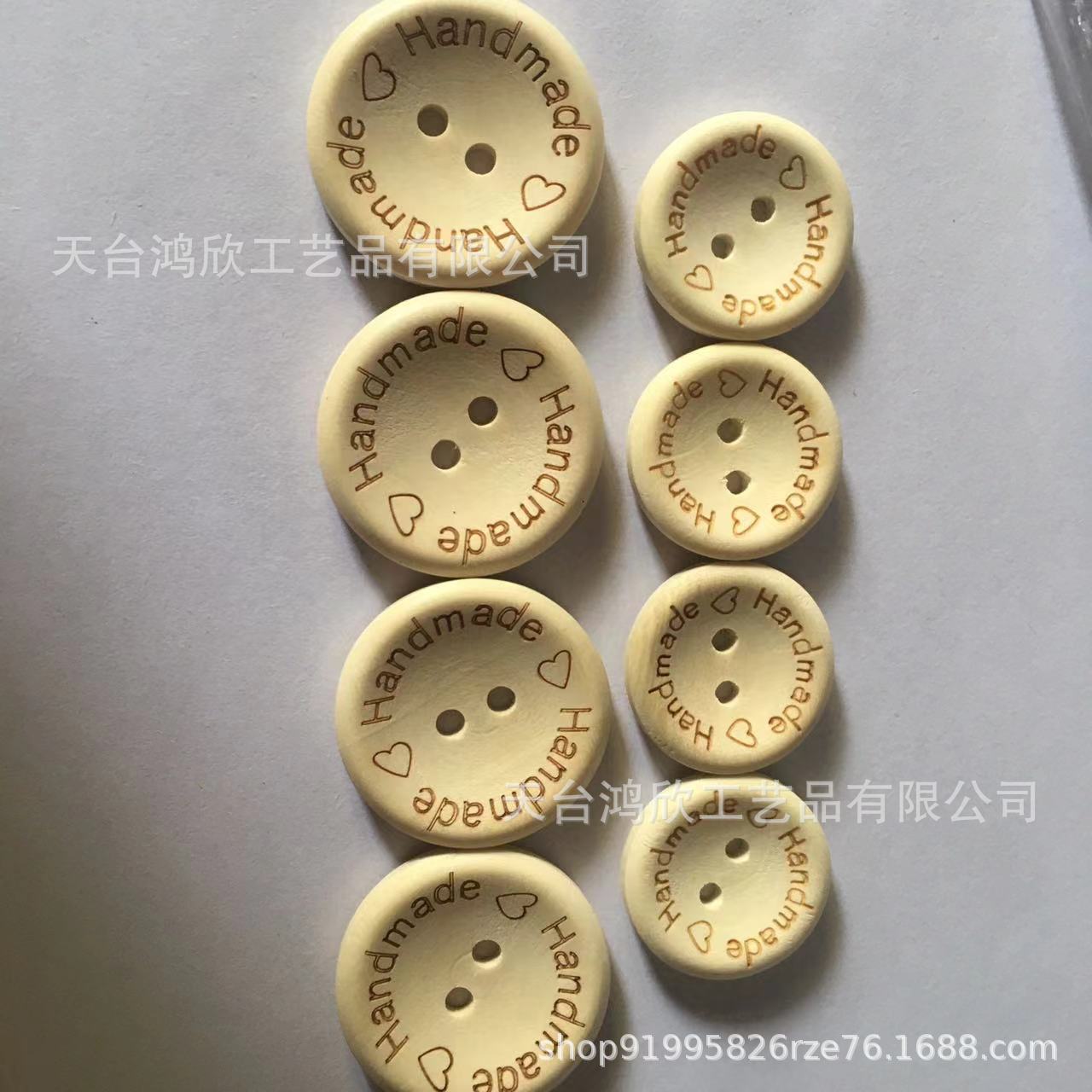 Cross-border log button Handmade round button two eyes DIY accessories clothing laser engraving manufacturers wholesale