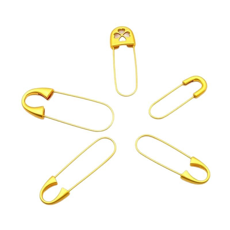 Simple Ancient French Gold Safety Pin Four-leaf Clover Decorative Buckle Pin Safe Pregnant Women Baby DIY Brooch Accessories
