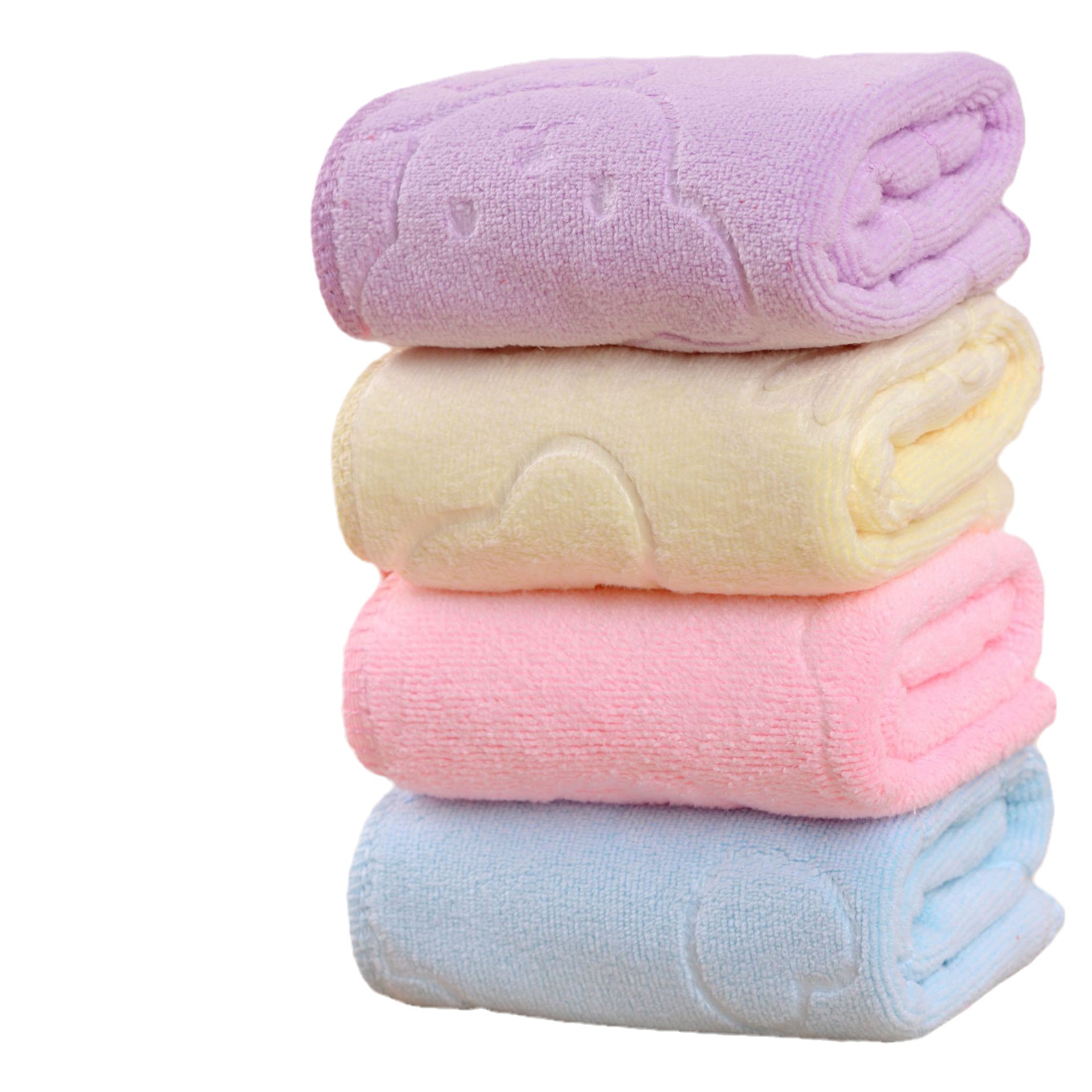 Factory wholesale microfiber embossed 25*25 small square towel absorbent soft thick gift towel can add logo