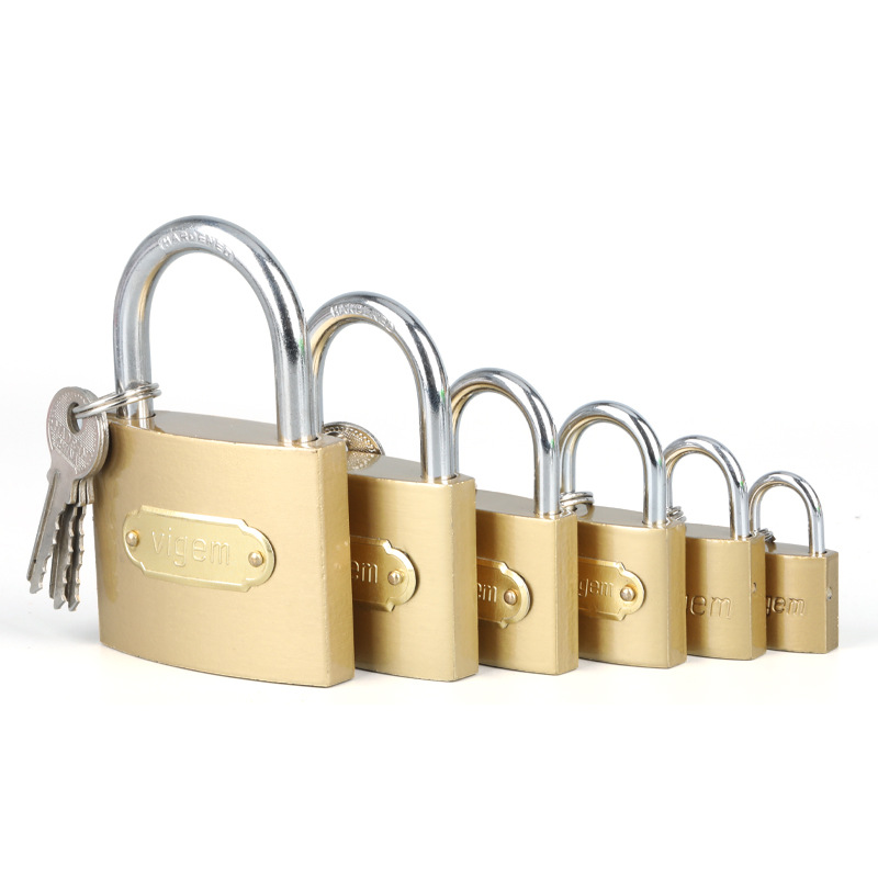 Imitation Copper Lock Cabinet Dormitory Student Door Lock Open Single Unlock Household Imitation Copper Small Lock Thin Imitation Copper Padlock