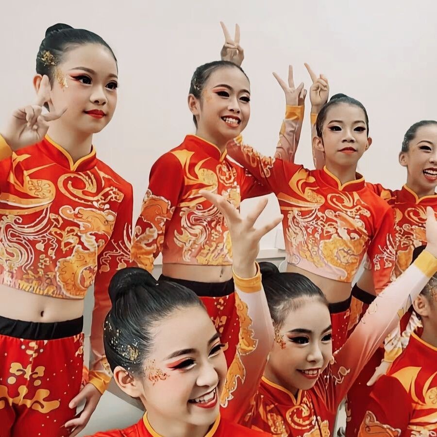 Одежда для чирлидинга, спортивная одежда для студентов, костюмы для гимнастических соревнований, группа в китайском стиле