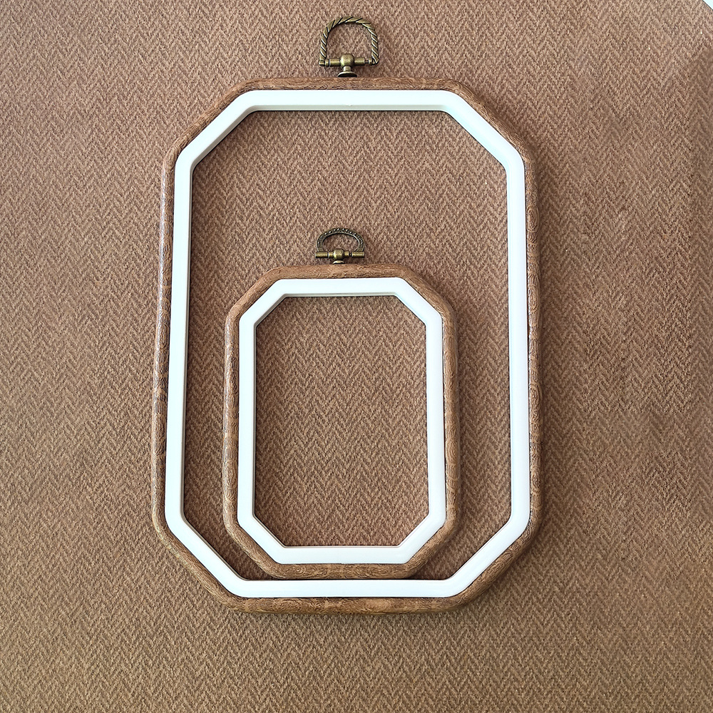 ✅ Cross-Border Antique Embroidery Hoop Imitation Wood Grain Embroidery Hoop Russian Punch Needle Embroidery Hoop Basic Cross-Stitch Frame Irregular Embroidery