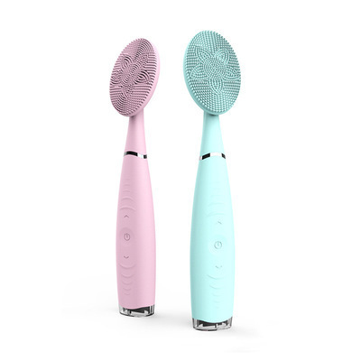 Cross-border Silicone Facial Cleanser Handheld Rechargeable Acoustic Facial Cleanser Electric Household Portable Cleaning Facial Cleanser