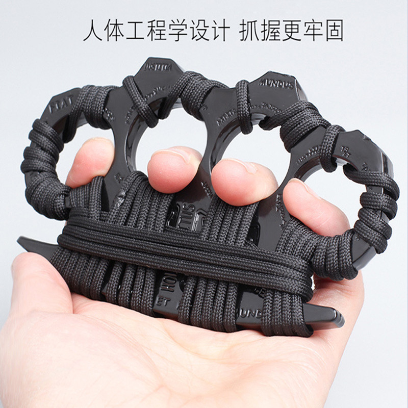 Tiger Four Finger Evil Spirit Knuckles Zinc Alloy Thickened Self-Defense Ring Legal Self-Defense Fighting Iron Fist Buckle Ring