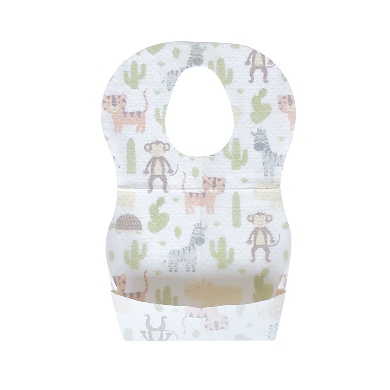 Mu Chun Disposable Bibs Baby Independent Disposable Rice Pockets Baby Bibs Non-Woven Saliva Napkins Wholesale in Stock