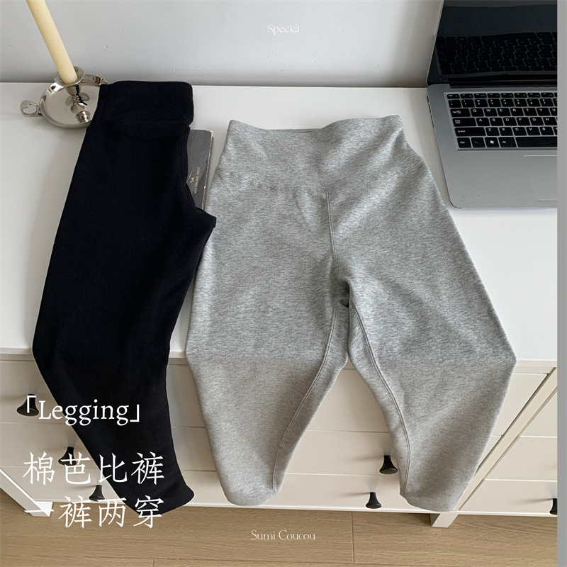 Cotton Barbie Pants Thickened Velvet Warm Pants Women's Plaid Women's High Waist Slim Autumn Pants Can Be Weared Outside Leggings New Style