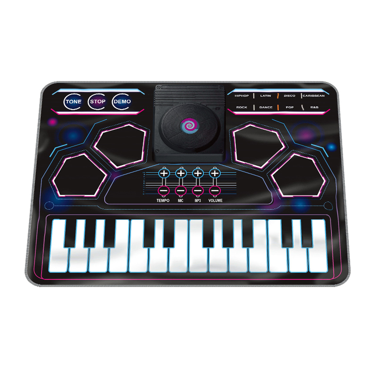 Infants and Young Kidsren Early Education Educational Toys Digital Keyboard Drum Learning Multi-Functional Dj Disc Playing Drum Music Blanket