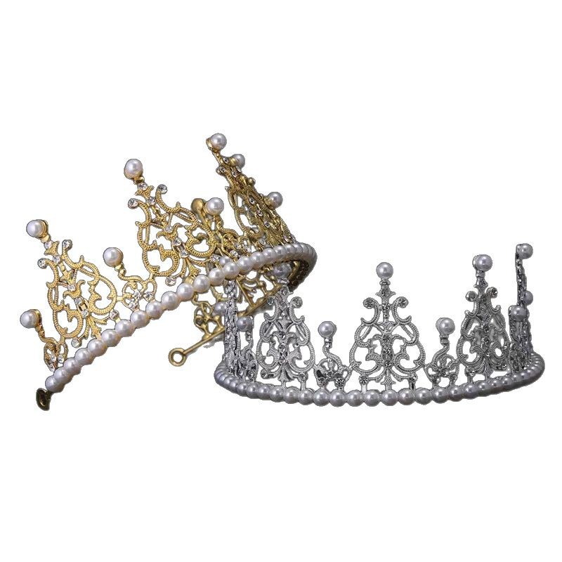 Bridal headdress birthday crown baby same Korean style pearl hair accessories wedding makeup cake baking accessories