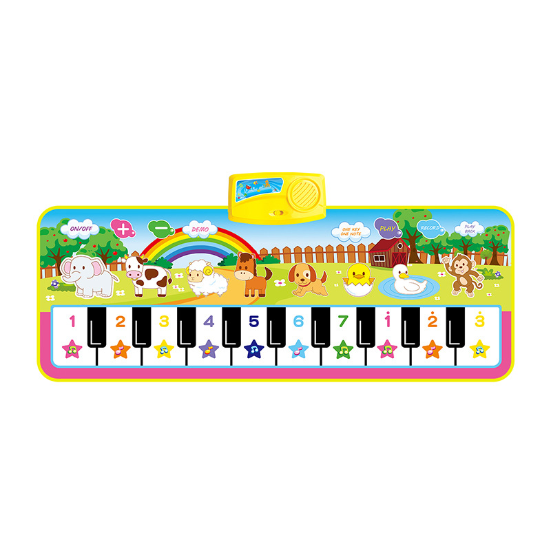 Cross-Border Kidsren's Piano Animal Musical Instrument Music Blanket 110*36cm Kidsren's Multi-Functional Infant Early Education Crawling Blanket