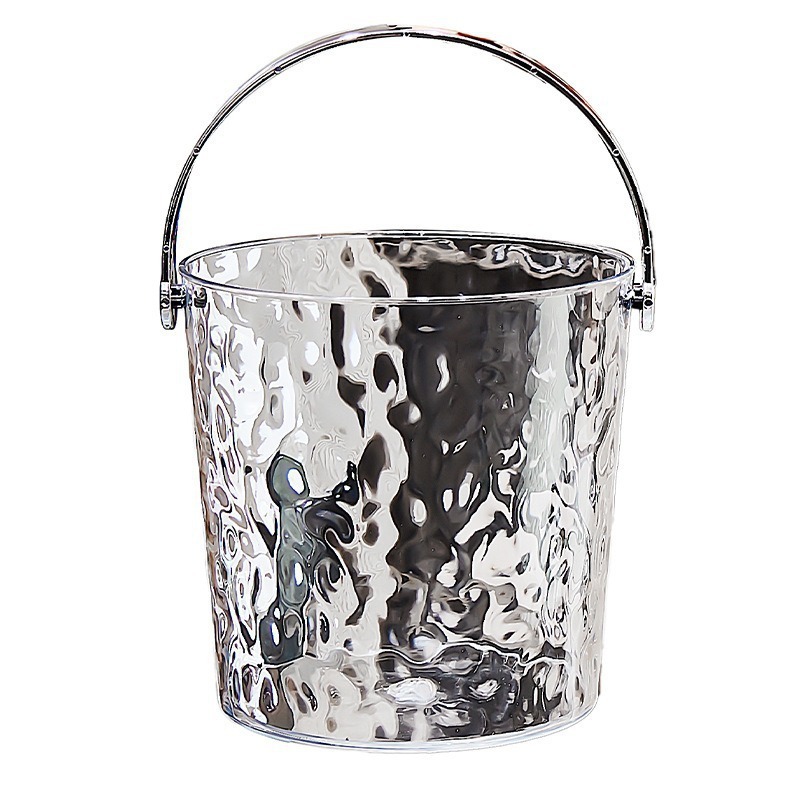 Light Luxury Water Ripple Thickened Transparent Ice Bucket High Beauty Value Home Commercial Ice Bucket Bar KTV Beer Barrel Ice Bucket