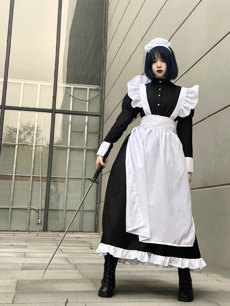 Maid Clothing Men's Daily cosplay Cute Japanese Style Lolita Dress Anime Maid Clothing Lori Black Men and Women
