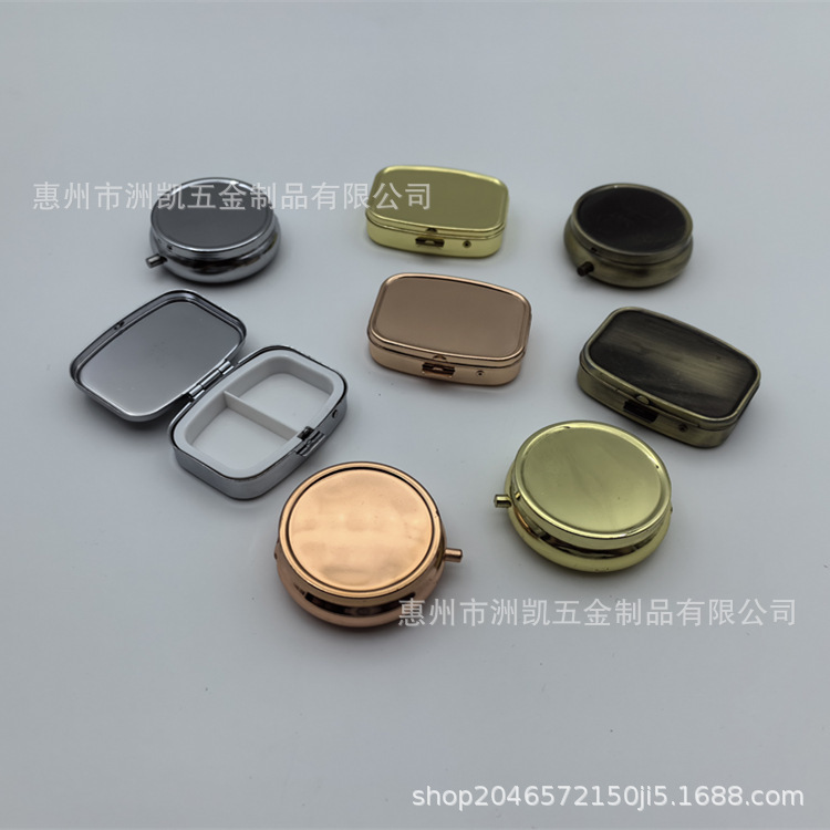 Портативная мини-упаковка для хранения на открытом воздухе, японский стиль, компактное металлическое зеркало для макияжа, коробка для таблеток
