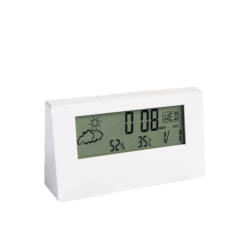 Cross-Border Recommended Temperature and Humidity Meter Clock Creative Weather Display Luminous Small Alarm Clock Ins Transparent Digital Alarm Clock