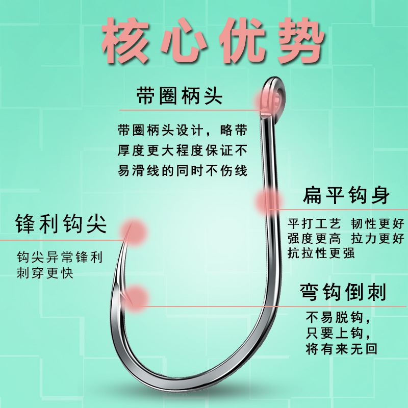 Tube to pay thousands of fish hooks bulk crooked mouth barbed sea hook Luya explosive hook carp herring fish hook