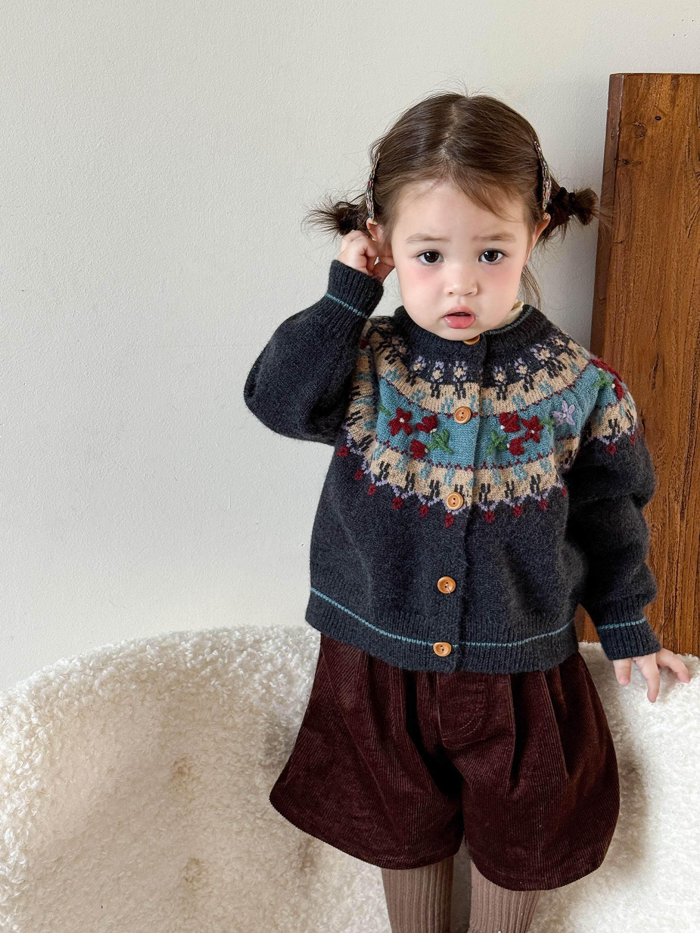 Children's Clothing for Girls, Sweater Jacket for Autumn 2025, Stylish and Super Cute, Knitted Cardigan for Kids, Baby Girl Clothes