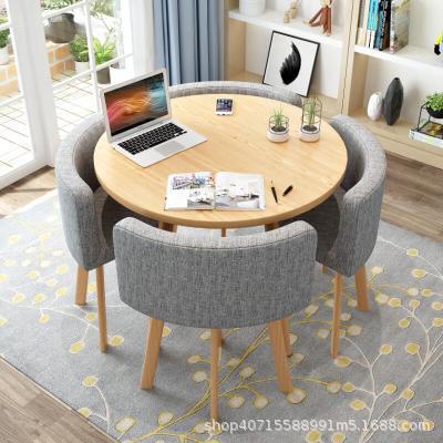 Creative Simple Casual Small Round Table Negotiation Table and Chair Combination Office Reception Table Coffee Milk Tea Shop Dining Table