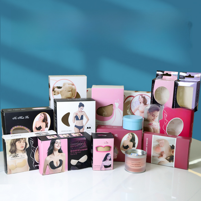 Zhengle Chest Patch Packaging Box Mango Invisible Bra Box Silicone Intimates Chest Patch Carton Packaging Bag Mixed Packaging