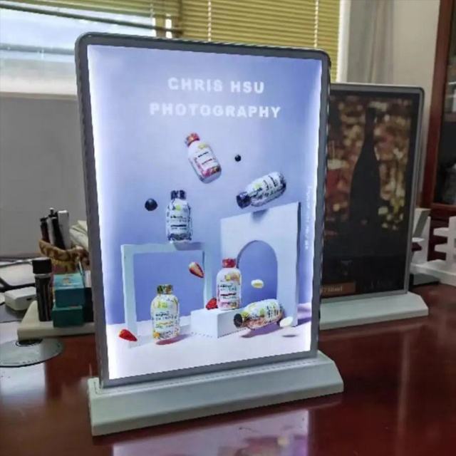 Sanya Export Custom Double-Sided Luminous Small Light Box Rechargeable Desktop Advertising Menu Board with Battery Table Use
