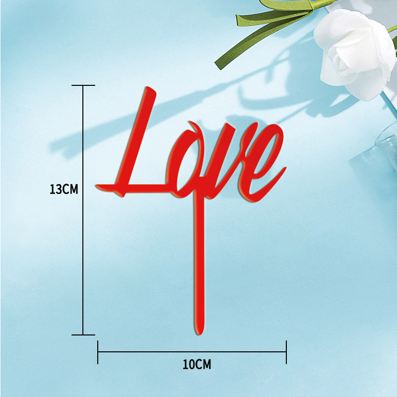 Acrylic English letter love acrylic cake plug-in card baking cake decoration wholesale
