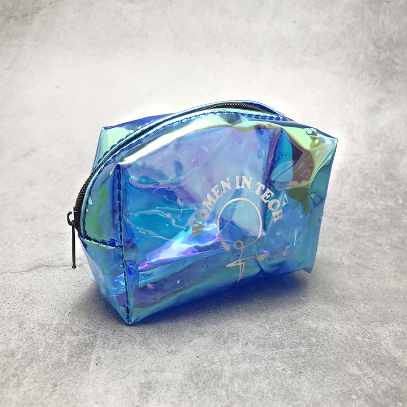 Cross-border Amazon 2022 New Laser Colorful Headphone Data Cable Storage Bag TPU Lipstick Bag Coin Purse