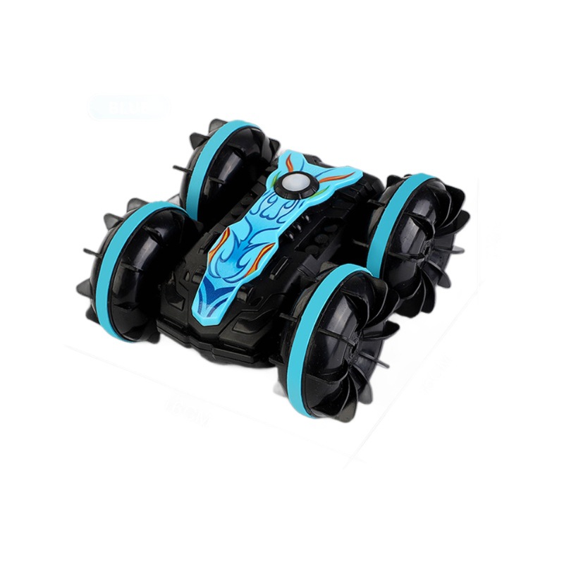 Cross-Border New Double-Sided Stunt Remote Control Amphibious Water-Land Model Car with Rolling and Rotating Beach Toys
