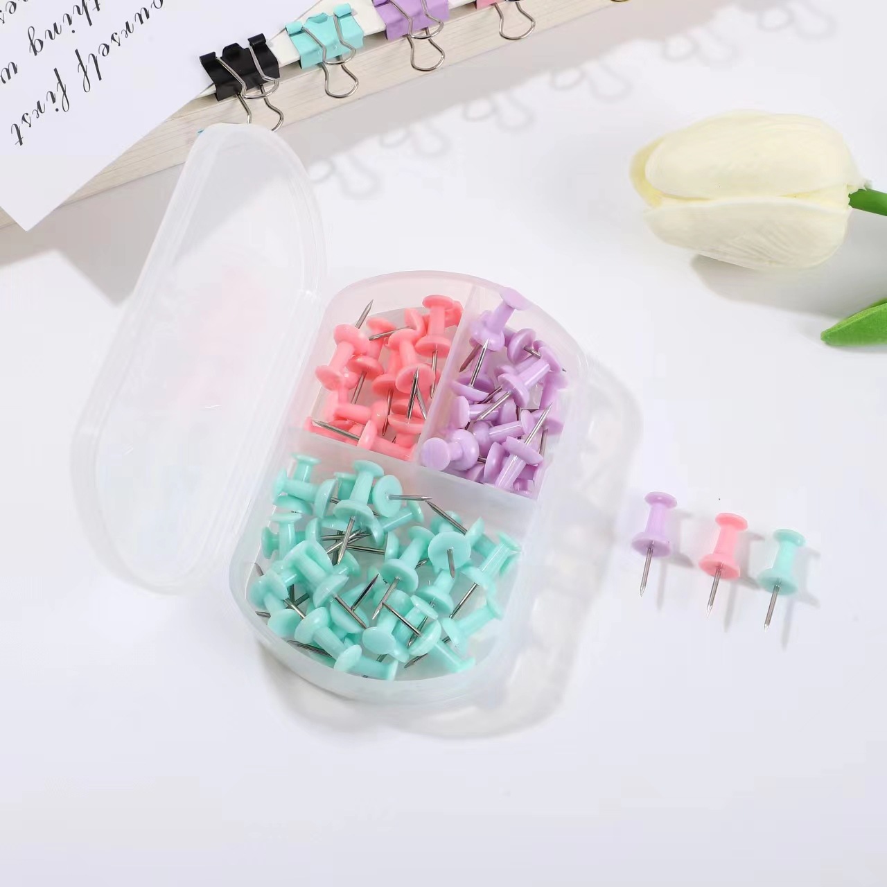 Multi-Color 24MM H-shaped nail transparent white cork nail color rose gold metal H-shaped nail drawing board