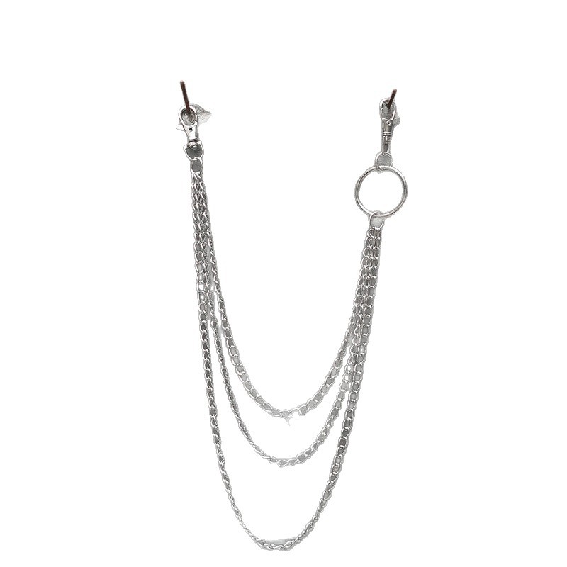 Metal Ring Punk Versatile Pants Chain Manufacturer Direct Sale Three-Layer Waist Chain Metal Key Chain Bag Wallet Chain