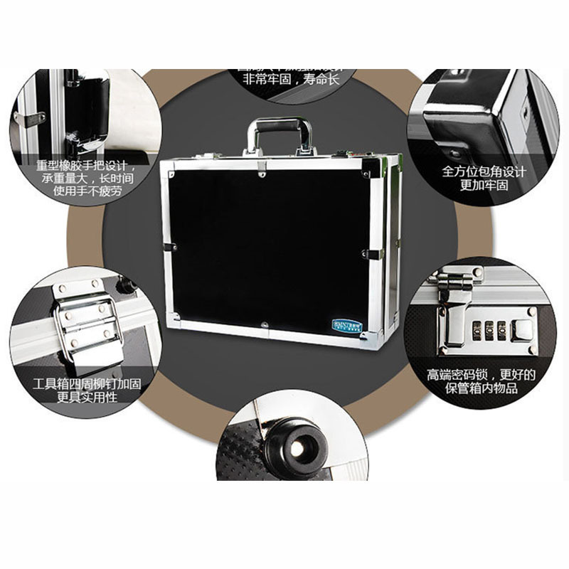 Manufacturers Supply Hardware Toolbox Aluminum Thickeneding Metal Edging Password Box 386 * 125 * 256mm