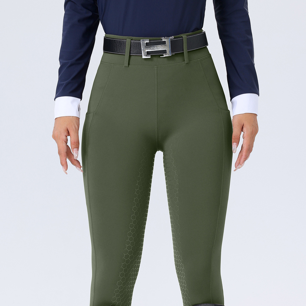 Amazon Cross-Border Equestrian Pants Women's Full-Seat Silicone Non-Slip Wear-Resistant High-Waist Tight Riding Pants with Flap Pocket Pantss Equestrian Uniforms