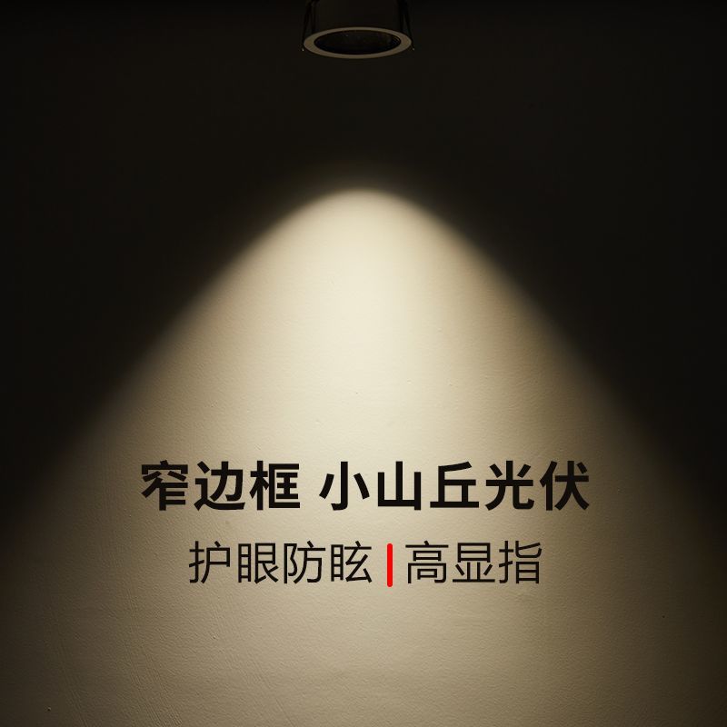 Spotlight 7.5 Opening Cob New Deep Cup Anti-Glare Household Embedded Wall Washer Downlight Living Room Flower Lamp Without Main Light