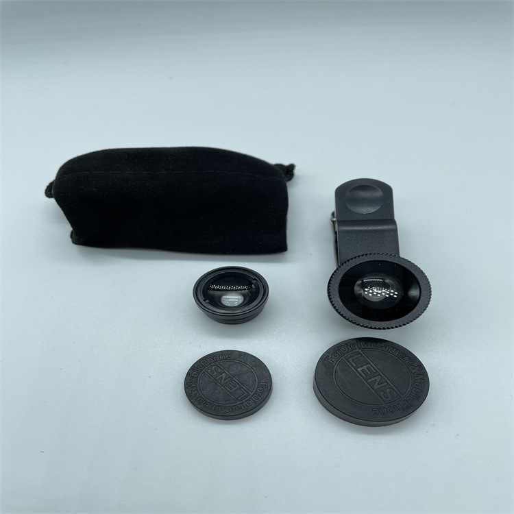 Three-in-one mobile phone macro fisheye lens acrylic wide-angle camera auxiliary lens factory direct sales