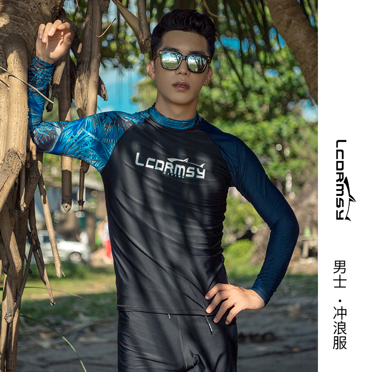 LCDRMSY genuine goods New Diving Suit Split Men's Long Sleeve Sun Protection Swimsuit Surfing Scuba Suit Men's Jellyfish Suit