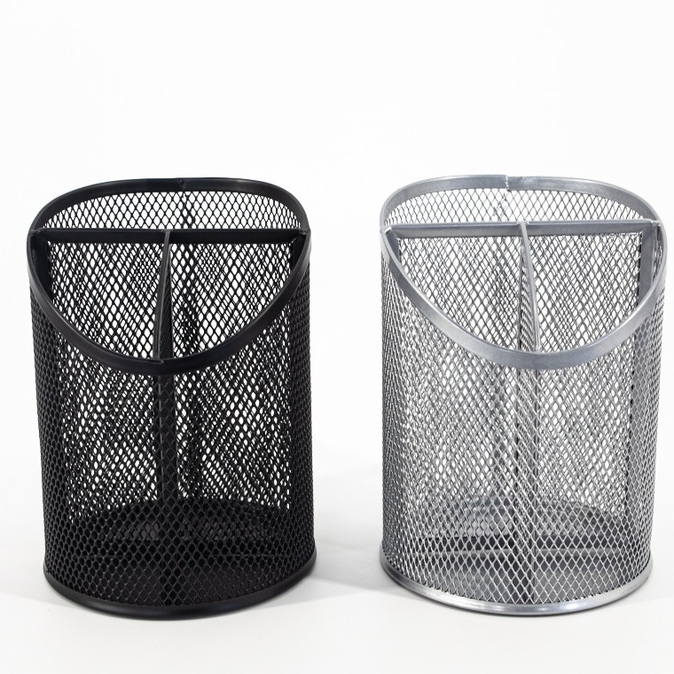 Creative Metal multi-grid pen holder multifunctional desktop stationery office supplies storage box wholesale grid hollow Pen Holder