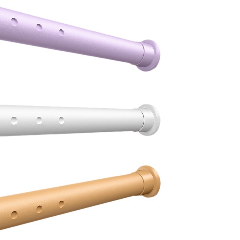 Hole-free installation telescopic curtain rod bedroom wardrobe support rod drying rack simple shower curtain rod living room door curtain rod